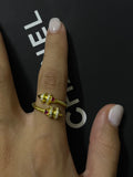 Gold plated colorful ring