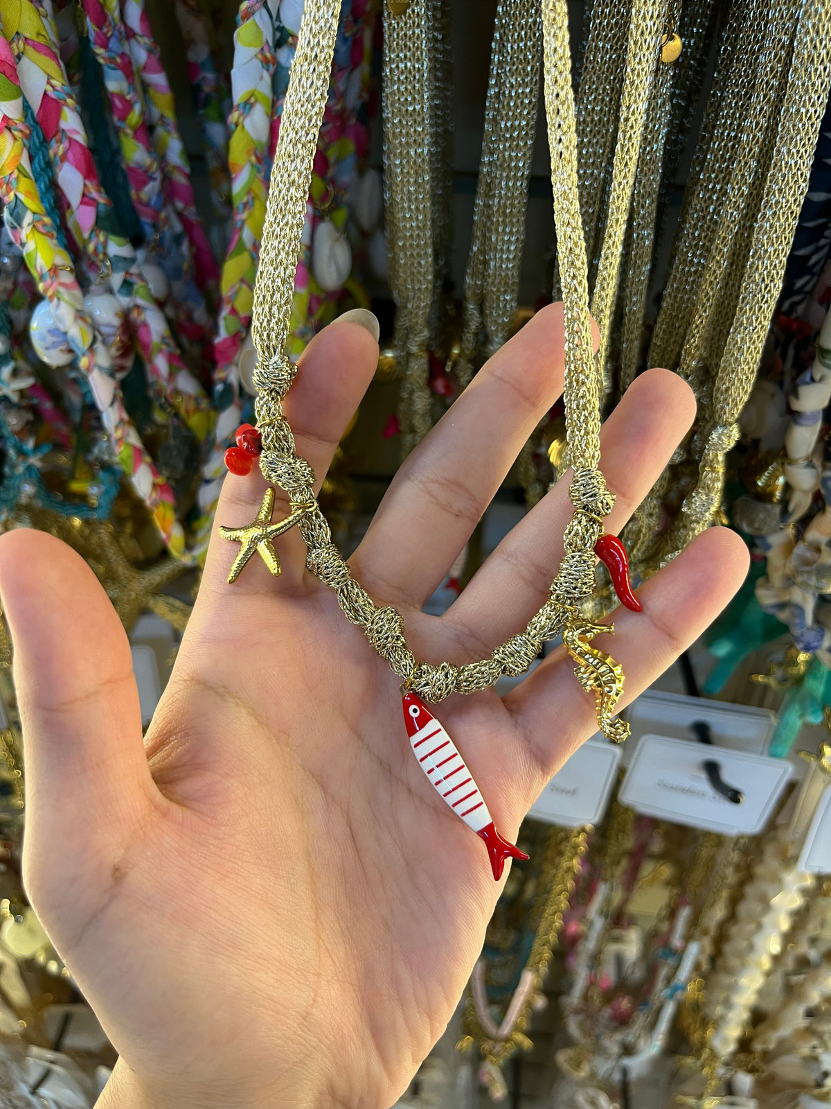 Golden fish necklace