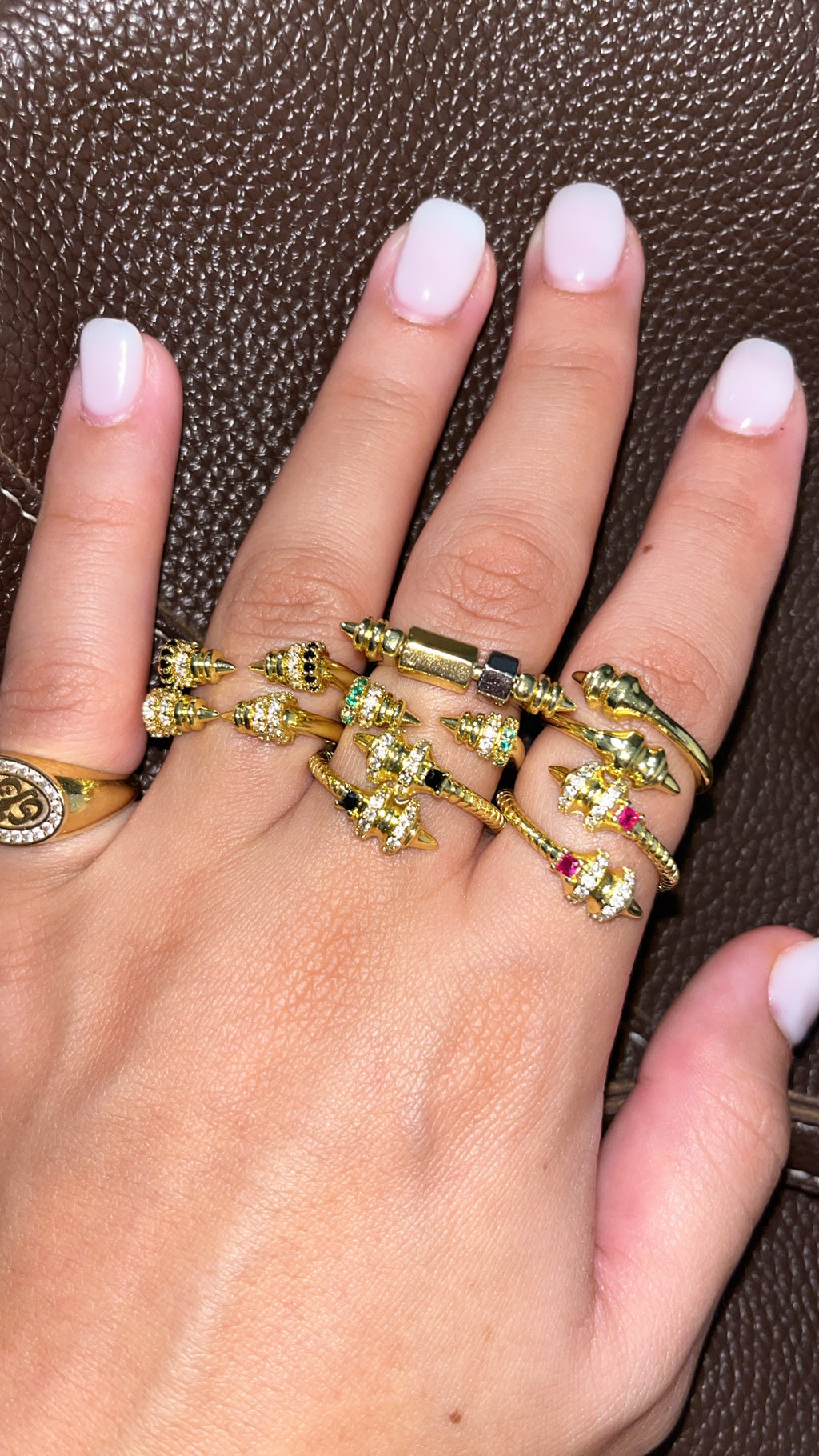 Gold plated colorful ring