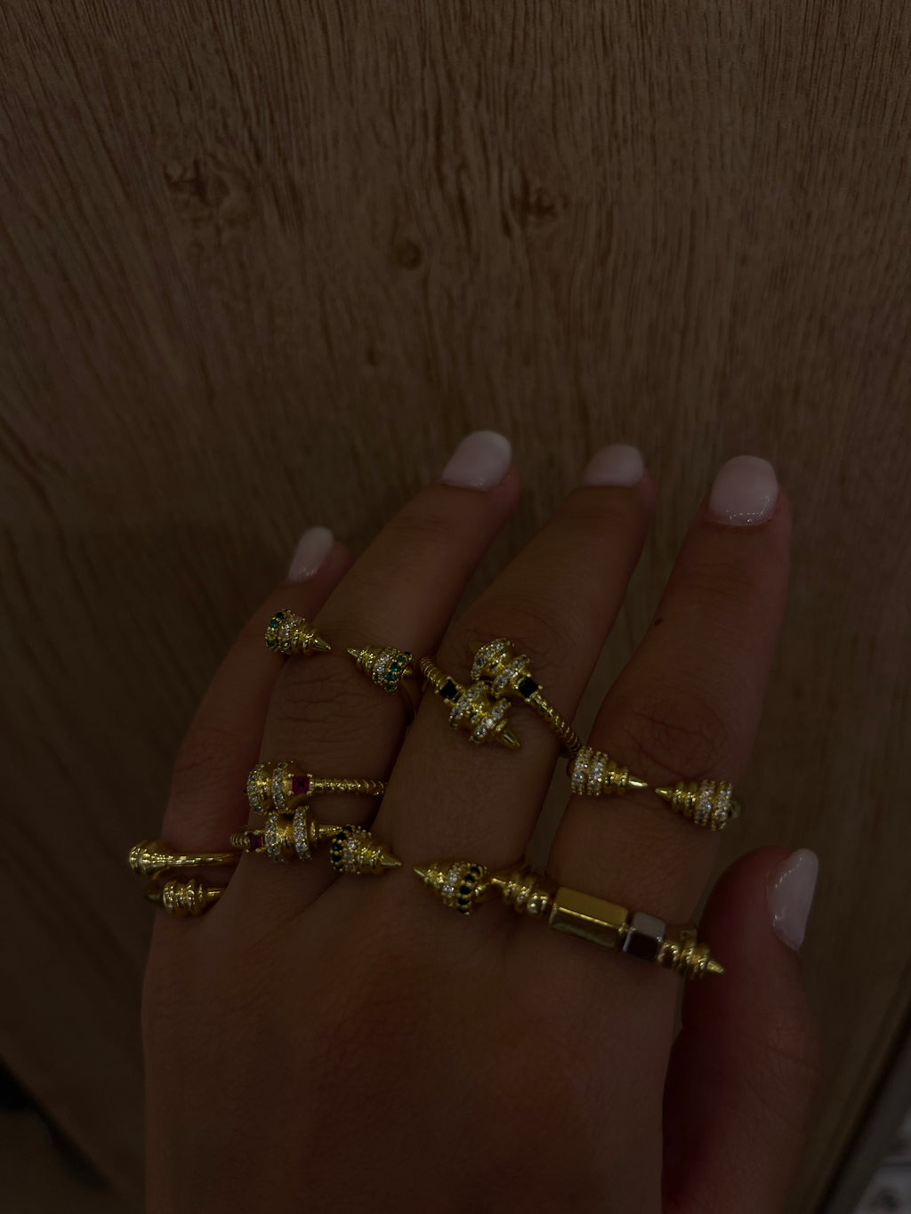 Gold plated colorful ring