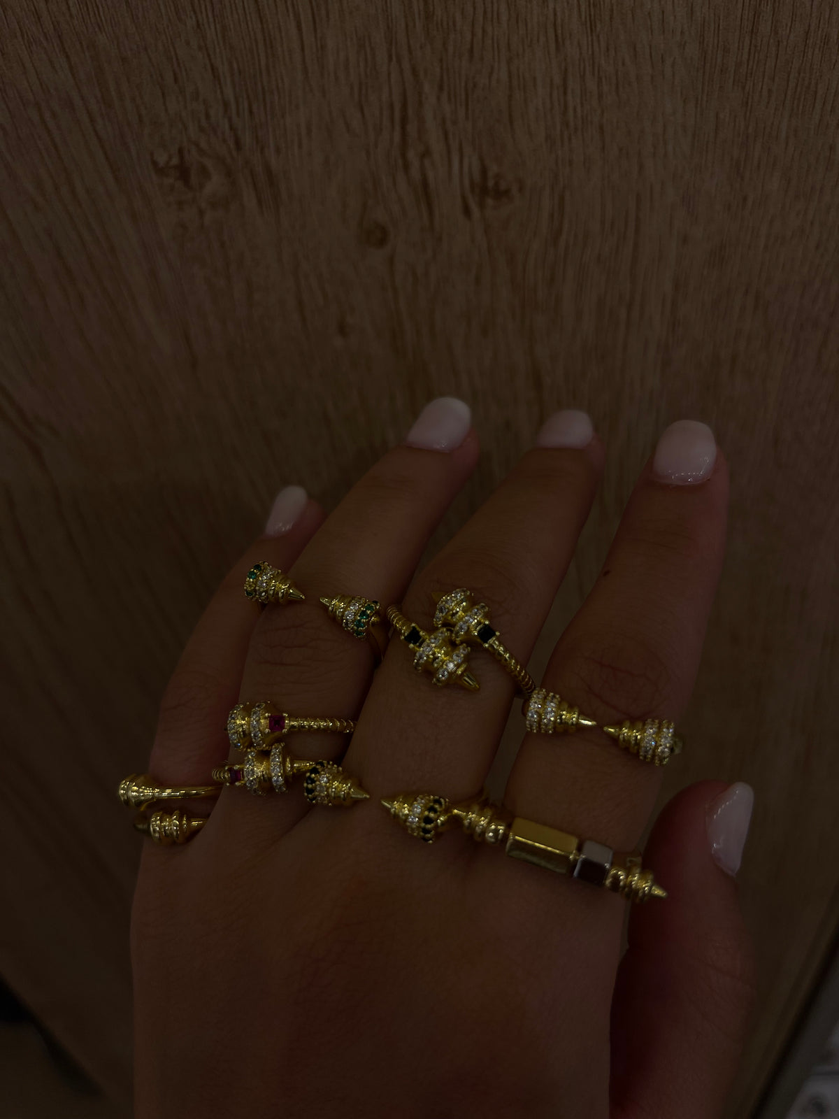 Gold plated colorful ring