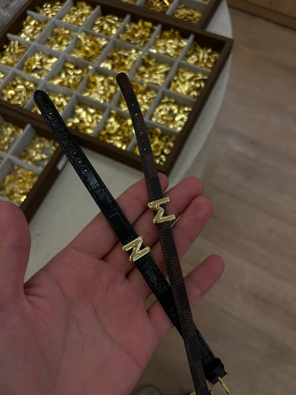 Letter leather bracelet